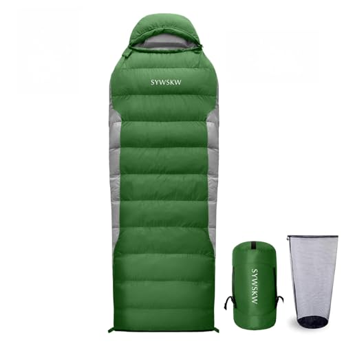 Ultralight Down Sleeping Bag with Pillow,15°F 32°F 46°F Sleeping Bag for Women,Men,Youth Backpacking,Hiking and Camping Outdoor with 680FP Duck Down - color: Green, size: 1200g down filling