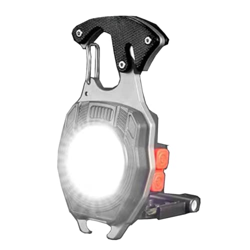COB Keychain Work Light Flashlight 7 Light Modes 1600Lumen, Rechargeable, LED, Black