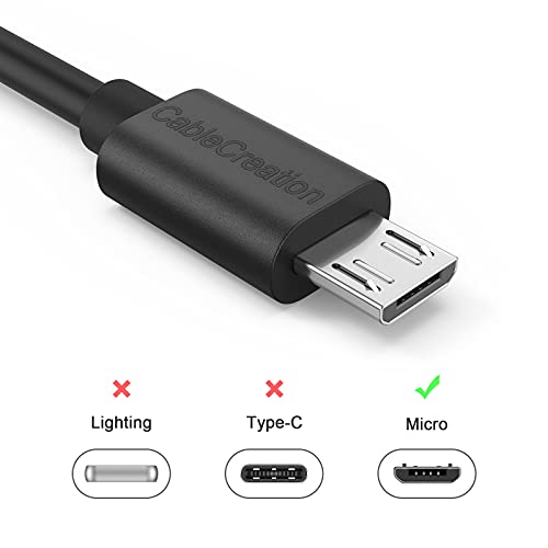 CableCreation Micro USB Charging Cable 6 inch, Short USB to Micro USB Cable - color: Black ABS, size: 0.5FT