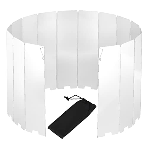 Camping Stove Windscreen 16 Plates Folding Outdoor Stove Windshield Camp Stove Wind Screen Aluminium Alloy Windshield for Butane Burner Grill Wind Blocker Shield - size: 16 Plates Windscreen