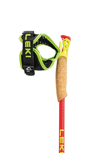 LEKI Ultratrail FX.One Superlite Trekking Poles | Carbon, Foldable, Ultralight Trail Running & Hiking Sticks - color: Red-Yellow-Carbon, size: 105 cm