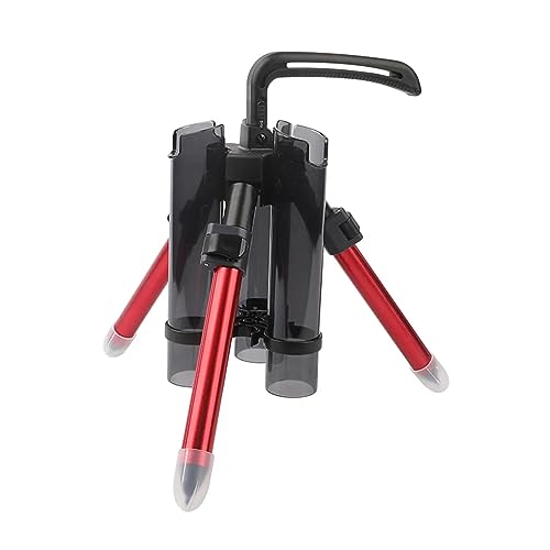 3-Tude Portable Fishing Rod Holder - Stand Holds Up to 3 Rods, Outdoor Fishing Gear Equipment Organizer - color: Short-Red