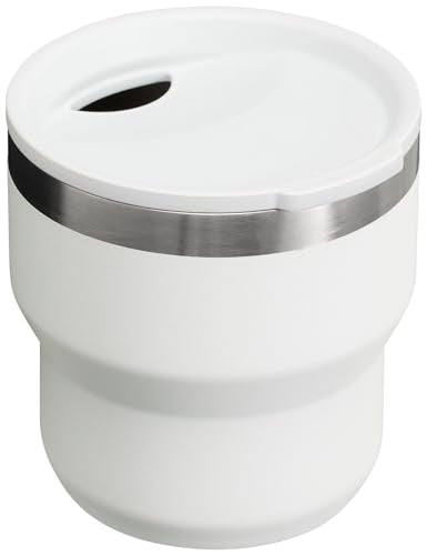 STANLEY Stay-Hot Stacking Camp Cup 10 oz | Press In Drink Through Lid | Cup for Coffee, Tea and Drinks | Insulated Stainless Steel Coffee Mug | BPA-Free | Pale Pebble - color: Pale Pebble, size: 10 Ounces