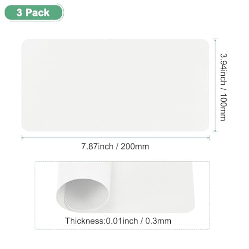 M METERXITY 3-Pack Polyester Repair Patches, 7.9 x 3.9 Self-Adhesive Fabric Repair Patches Waterproof Lightweight for Clothes/Sofas/Tents/Bags/Car Seats [White] - color: White