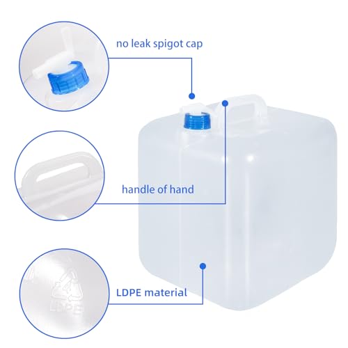 2 Pack Collapsible Water Container with Spigot, Foldable Cube Water Jugs Portable Water Storage for Outdoors Camping Hiking Disaster Preparedness & Survival Gear 1.4/2.6/4/5.3 Gallon - size: 2.6Gallon, style: Stylea