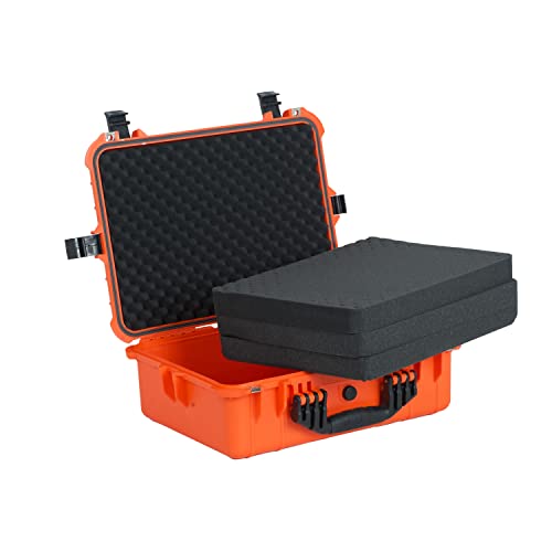 MEIJIA All Weather IP67 Waterproof Hard Camera Case,Hard Protective Case,Hard Case with Customizable Foam,Fit Use of Drones,Camera,Equipments,Pistols(Orange,19.78x15.77x7.41inches) - color: Orange, size: 19.78x15.77x7.41inches