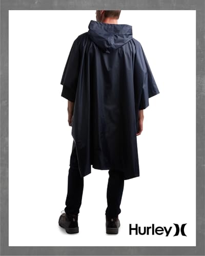 Hurley Ponchos Adult Rain Ponchos Waterproof Lightweight Packable Rain Top | Compact Packable Design for Hiking, Camping and Emergencies, Waterproof Coverage That Stows Easily in a Bag - color: Navy