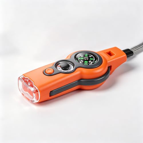 Emergency Survival Function Whistle, Outdoor Multifunctional Tool Safety Whistle with Lanyard, Ideal for Kayaking, Boating, Hiking, Camping, Climbing, Hunting,Rescue Signaling - color: orange1pcs