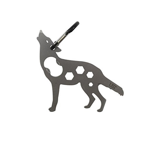 UST Tool-a-Long Multi-Tool Carabiners with Durable, Compact Stainless Steel Construction for Hiking, Kayaking, Camping, Travel and Outdoor Survival - style: Wolf