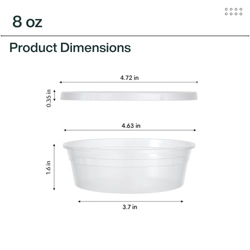 [8oz-20 Sets Plastic Deli Containers with Lids - BPA Free Clear Soup Containers with Airtight Lids, Leak Resistant Food Storage for Meal Prep, Stackable/Microwave/Dishwasher/Freezer Safe
