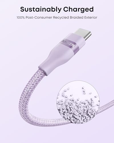 Anker Nano USB A to USB C Cable, CarPlay USB to USB C Cable (6 ft, Violet) - color: Violet, size: 6ft