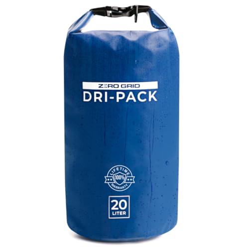 Zero Grid Waterproof Dry Bag - Floating Roll Top Drybag Keeps Dry 10L/20L/30L/40L Sizes for Backpacking, Kayaking, Boating, Camping, Fishing, Hiking, Made from Tough 500D Material - color: Royal Blue, size: 20 Liter