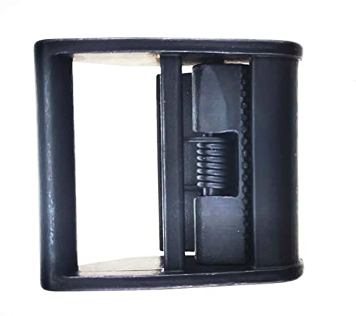 NRC&XRC 2 Pack Stainless Steel Black Lock Slider Buckles,Heavy Strap Release Buckle Adjustable Metal Buckle Fasteners (1inch BK)