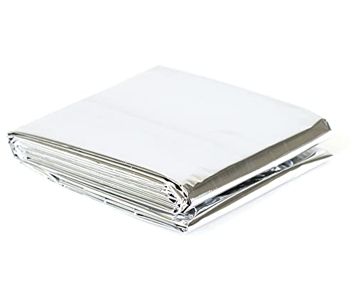 Primacare CB-6831 Emergency Mylar Thermal Foil Blanket, Lightweight and Durable Insulation Mylar Material, Perfect for Outdoors, Hiking, Survival, First Aid, 62" x 82" (Pack of 2) - size: 82" Length x 62" Width (Pack of 2)
