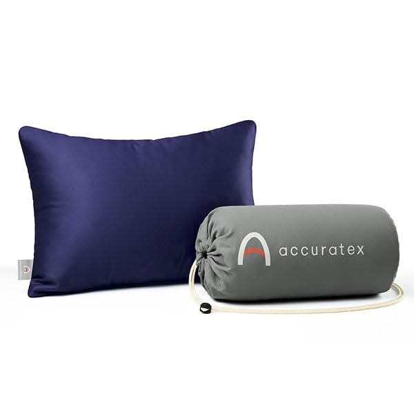 ACCURATEX Camping Pillow, Shredded Memory Foam Compressible Travel Pillow | 100% Cotton Breathable Cover, Small Backpacking Accessories, Sleeping Essentials, Portable Car Airplane Headrest Pillow - color: Purple