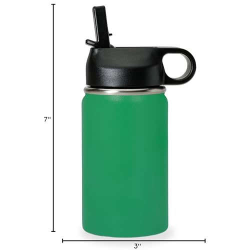 LaserGram Personalized 12oz Water Bottle, Soccer Player Man (Green) - color: Green, size: 12 Ounces