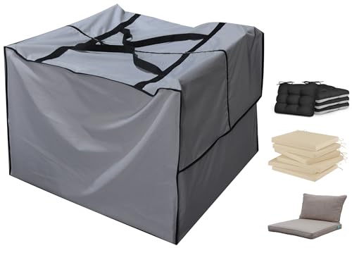 Outdoor Square Cushion/Cover Storage Bag, Protective Zippered Storage Bags with Handles, 32''L x 32''W x 24''H - color: Grey, size: 32''X32''X24''