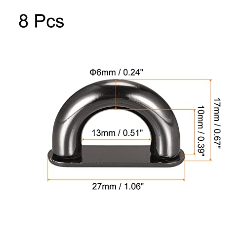 uxcell Arch Bridge Buckle, Metal D-Ring Connector Buckles Shackle for Bags Hanger Purse Strap DIY Craft - color: Black