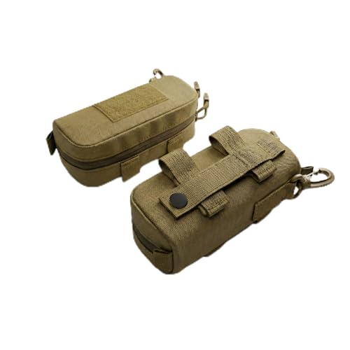 Skarabrae Glasses Case Hard Shell MOLLE Eyeglass Pouch with Solid Plate Outdoor Sunglasses Pouch for Hiking, Travel - color: Sand