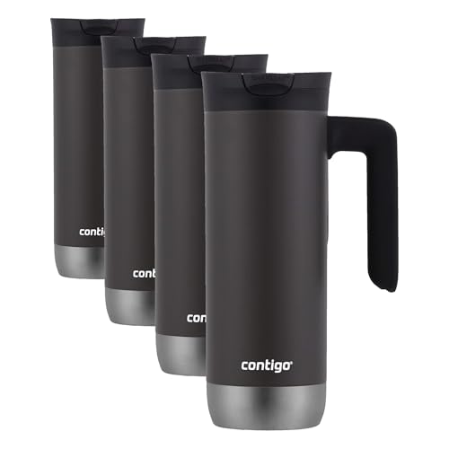 Contigo Superior 2.0 Stainless Steel Travel Mug with Handle with SNAPSEAL Lid,20oz.,(Pack of 4) - color: Sake, size: 20 Ounces (Pack of 4)