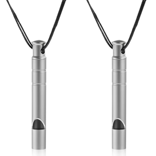 2 Pcs Emergency Whistle Survival Loud, Emergency Safety Whistle with Lanyard, Portable Survival Whistle, Waterproof Tool for Outdoor Camping, Hiking, Adventure Emergency