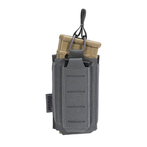 EXCELLENT ELITE SPANKER Tactical Open-Top Single/Double/Triple Molle Mag Pouch for Pistol Mag Pouch Tactical Bag Accessories Holder - color: Grey