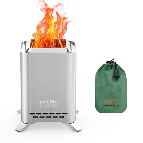 2-in-1 Wood Burning Fire Pit with Pot Rack, 9" Tabletop Fireplace, Green | Portable Stainless Steel Camp Stove with Carry Bag for Camping, Patio, Backyard, RV & Tailgating, Smokeless Firepit, FP052 - color: Silver, size: 9"