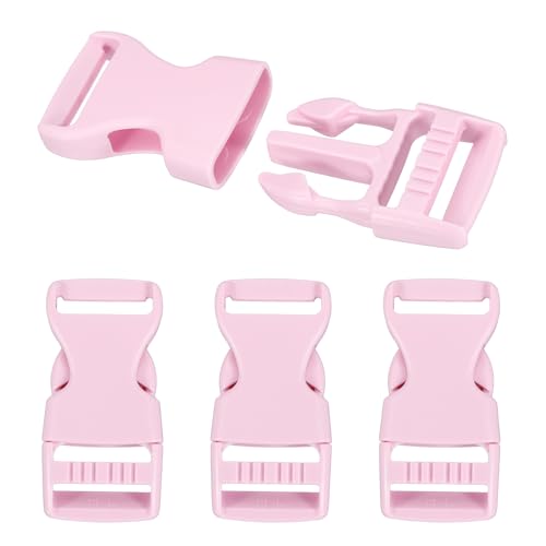 PATIKIL Quick Side Release Buckle, Plastic Buckle Clip Dual Adjustable Belt Snap Fasteners Clasp for Backpack - color: Light Pink