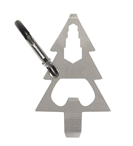 UST Tool-a-Long Multi-Tool Carabiners with Durable, Compact Stainless Steel Construction for Hiking, Kayaking, Camping, Travel and Outdoor Survival - style: Pine Tree