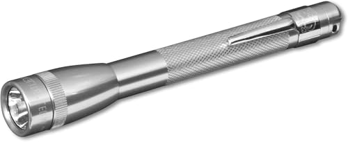 MagLite Mini LED Flashlight – Compact, Water-Resistant, Twist On/Off, 2-Cell AAA Battery-Powered – Silver - color: Silver