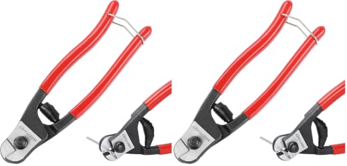 MAXPOWER Wire Cutter, 8-Inch Wire Rope Cutters for Steel Wire, Wire Seals, Aircraft Bicycle Cable, Cable Cutter Cuts Up to ¹³/₆₄"(5mm) (Pack of 2) - size: 8" (Pack of 2)