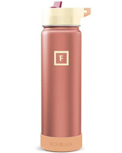 IRON °FLASK 24 oz Wide Mouth Water Bottle with Straw - color: Dream Sunset, size: 24 Ounces, style: Straw - 24 Oz (1 Lid)