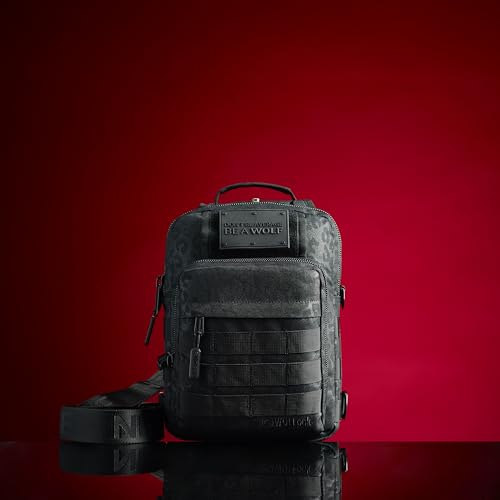 WOLFpak Tactical Sling Bag for Concealed Carry, EDC | Everday Crossbody Daypack - color: Black Leopard
