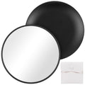 Retro metal compact travel mirror , compact mirror for wallets and pockets - color: Black