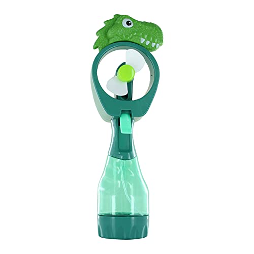 Delightmoon Dinosaur Water Mist Spray Bottle Fan Portable Handheld Mister - Battery Operated (Green) - color: Green