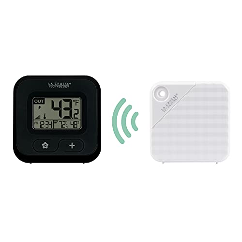 La Crosse Technology 308-147 Wireless Compact Digital Thermometer with Humidity, Black