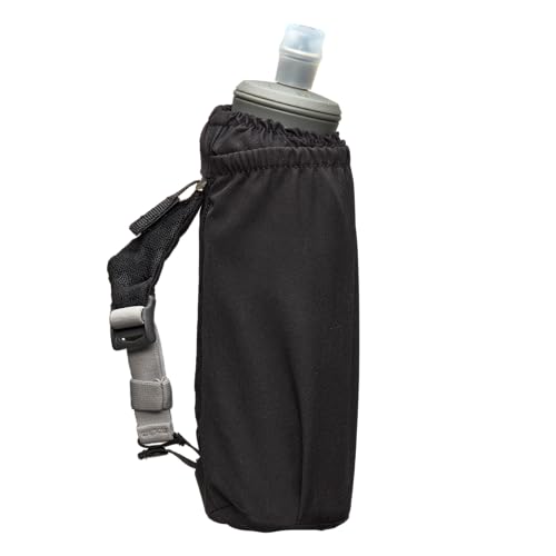 Nathan Handheld Soft Flask 18oz - Exo-Draw Insulated Collapsible Bottle - Grip-Free Strap & Rigid ExoSpine for Comfort/Support - Breathable Mesh Strap - Ideal Running/Hiking, Pinnacle, Black - color: Black, style: 18oz Insulated