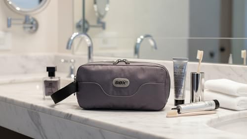 Small Travel Toiletry Bag for Men, Dopp Kit Mens, Zipper Pouch for Travel - color: Grey
