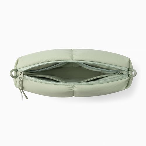 Comfyable Puffy Electronics Organizer Travel Case, Cute Tech Pouch for Women Men, Cable Storage Bag for Charger, Phone, Power Bank, Cord, Compact Tech Accessories Pouch, Sage - color: Sage