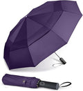 MRTLLOA Compact Golf Umbrella, 10 Ribs Vented Windproof Travel | 49/54/62 Inch Large Oversize, Double Canopy, Quick-Dry Fabric, Lightweight, Umbrellas for Rain - color: Purple, size: 54 Inch