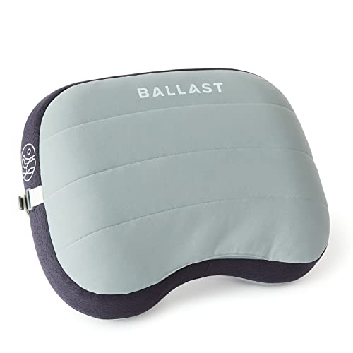 Ballast Beach Pillow – Comfy, Durable & Compact, Stays Put on Windy Beaches with Patented Sand Pouch, Inflatable Pillow for Beaches, Pools, Camping, Festivals and Travel (Moonlight Grey) - color: Moonlight Grey