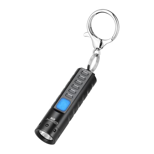 U19 Super Bright Mini Keychain Flashlight | 150 Lumens | USB-C Fast Charging | Aviation Aluminum | Waterproof and Drop-Resistant | Must-Have for Emergency EDC - color: Black, style: U19