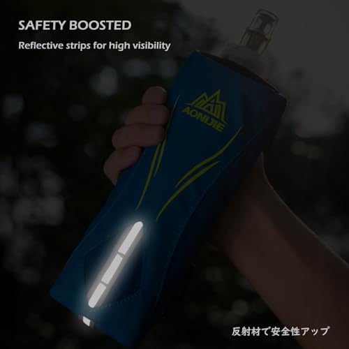 TRIWONDER Handheld Water Bottle for Running, Quick Grip Chill 17 oz Handheld Soft Water Bottle with Hand Strap Hydration Pack, BPA Sport Soft Flask (Blue) - color: A-Blue 500ml Handheld Bottle