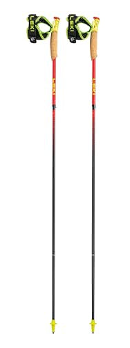 LEKI Ultratrail FX.One Superlite Trekking Poles | Carbon, Foldable, Ultralight Trail Running & Hiking Sticks - color: Red-Yellow-Carbon, size: 125 cm