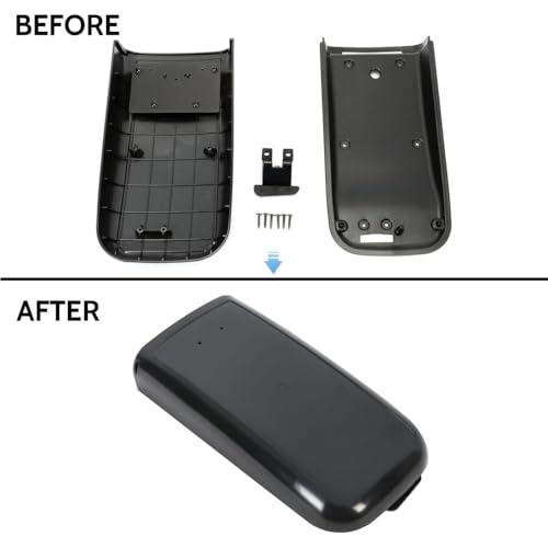 2 Set of - Center Console Armrest Cover Lid Kit for 9-7x for Bravada for Ascender for Envoy for Trailblazer EXT for Trailblazer for Rainier (Black,Plastic)