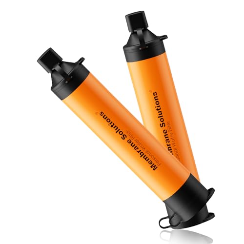 Membrane Solutions Personal Water Filter Straw S1 - color: Orange, style: 2 Pack