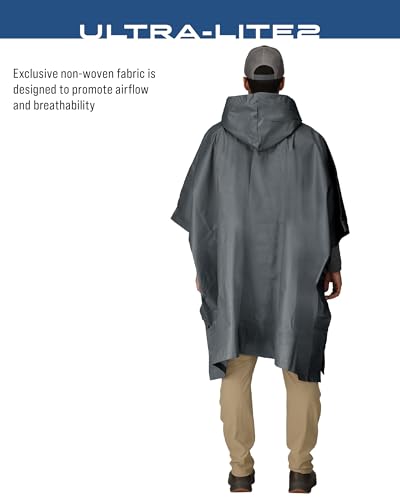FROGG TOGGS Ultra-lite2 Waterproof, Breathable Rain Poncho - color: Carbon Black, style: Adult