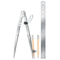 Woodworking Compass Geometry Set - Large Locking Pencil Compass for Drawing Circles, Professional 8 Inch Woodworking Compass with 2 Pencils and a 12inch Ruler, Perfect for Precision Geometry. - size: 8 Inch