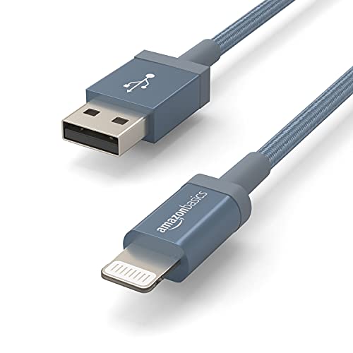 Amazon Basics 2-Pack USB-A to Lightning Cable, Apple MFi Certified, Nylon Braided Cord for iPhone 14 13 12 11 X Xs Pro, Pro Max, Plus, iPad, High Speed Data Sync Charger, 6 Foot, Dark Gray - color: Dark Gray, size: 6 Feet, style: 2-Pack