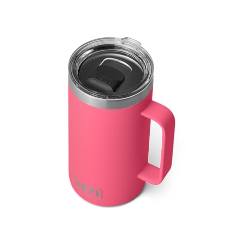 YETI Rambler 24 oz Mug, Vacuum Insulated, Stainless Steel with MagSlider Lid - color: Tropical Pink